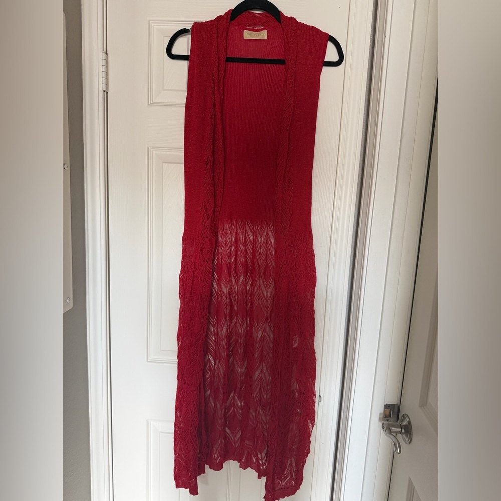 Kataya Vibrant Red Knit Sweater Vest